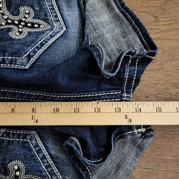 Rock Revival SASHA H32 Shorts Women's Size 29 Bling Pocket Flaps Thick Stitch - Picture 15 of 15
